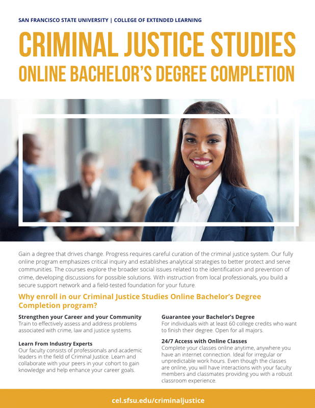 Criminal Justice Studies Online Degree Completion brochure cover