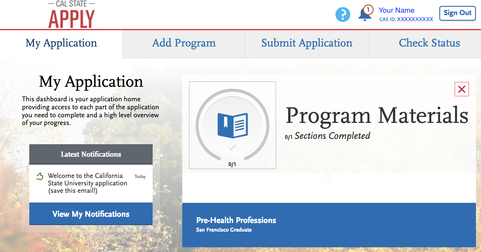 complete the Program Materials section