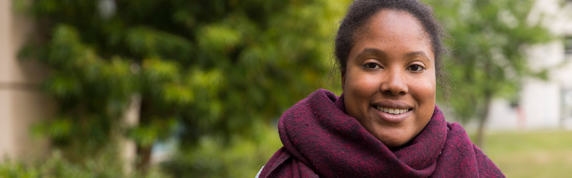 Student in a winter scarf