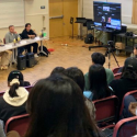 International Student Journey panel event in a lecture hall