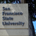 SF State sign letters cast a shadow