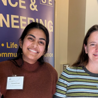 2026 Pre-Health scholarship recipient Komal with Green/Sartori family and program director Deepika Ahuja