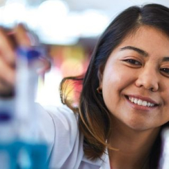 Student scientist working in the lab