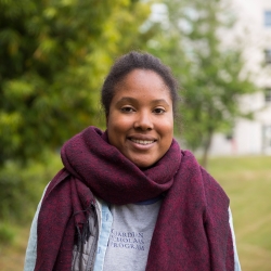 Student in a winter scarf